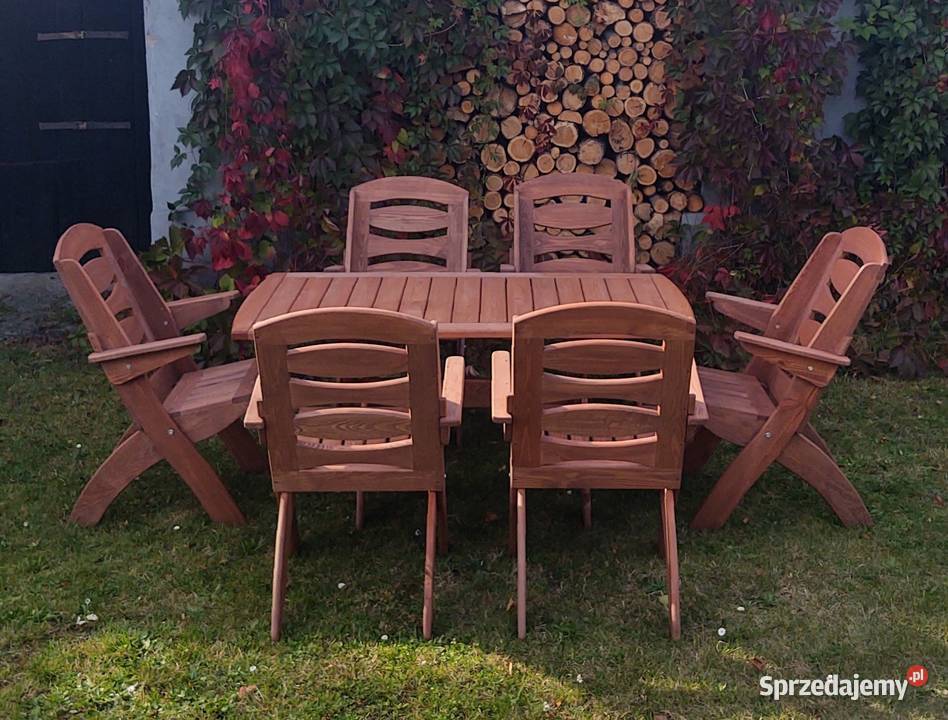 Meble ogrodowe drewniane składane typ X lamel 9