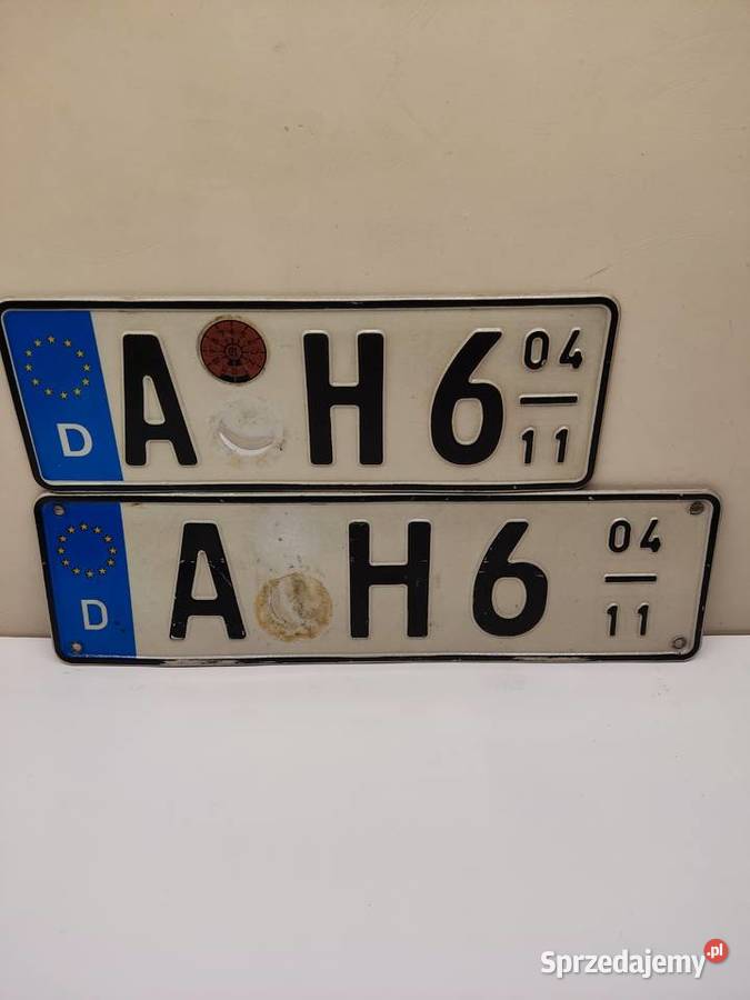Tablica rejestracyjna Niemcy 2 sztuki AH6 Antyki, Sztuka, Kolekcje Głuchołazy sprzedam