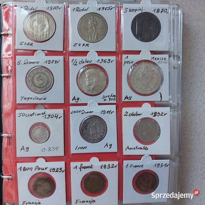 Monety zagraniczne album Również polskie Antyki, Sztuka, Kolekcje łódzkie Skierniewice