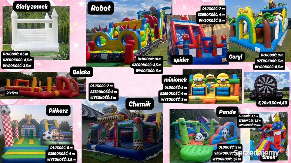 Wynajmę dmuchańce kolorowe białe duże małe Białystok