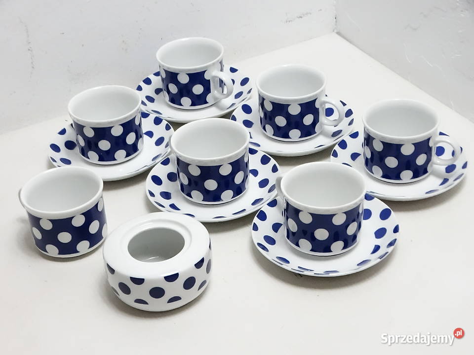 Zestaw Porcelanowy W Grochy Wellco Krefeld Biłgoraj