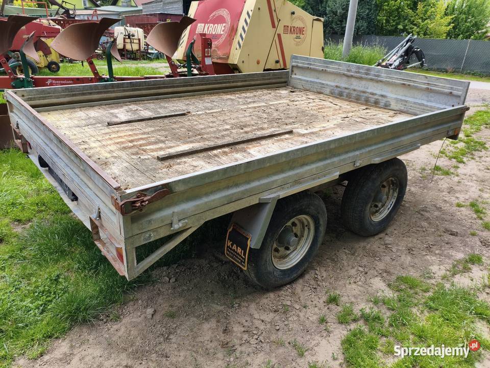 Przyczepa samochodowa tandem 2 osiowa idealna Rok produkcji 1998 Gdów