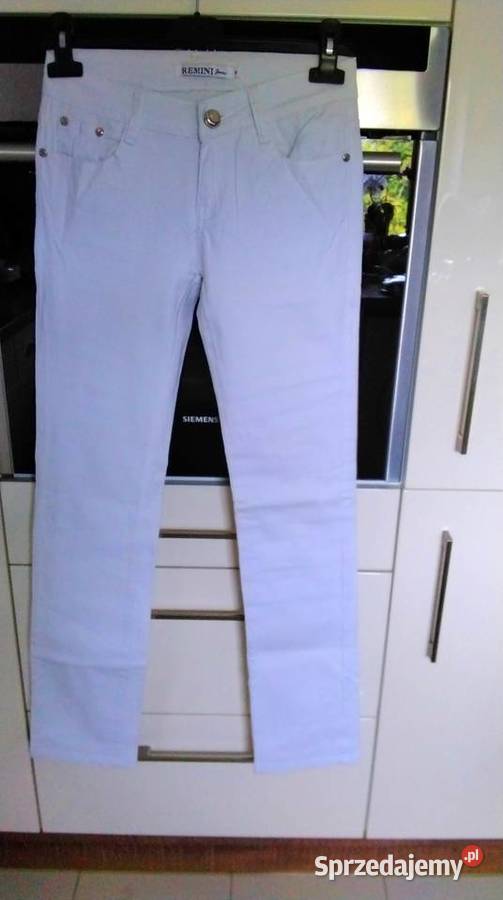 Białe spodnie Jeans Damskie S Rurki Nowa Sól