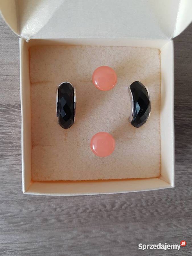 Kolczyki czarne łososiowe koralowe 2 Kolczyki małopolskie Nowy Sącz
