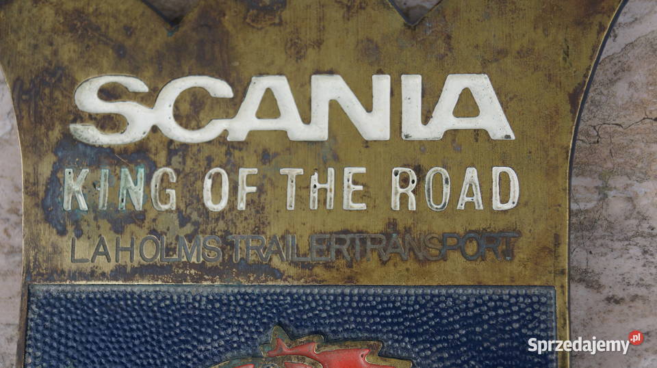 Scania emblemat King of the Road dużu mosiądz wielkopolskie Mrowino