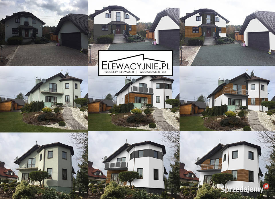 Projekt elewacji na modelu 3D wizualizacje Lublin