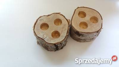 Świecznik drewniany trzy otworowy brzoza Rybnik