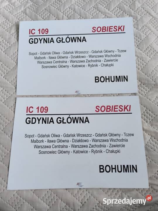 Tablica relacyjna kolekcjonerska IC Sobieski Biała Podlaska