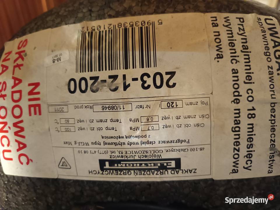 Sprzedam bojler elektryczny Krzywina