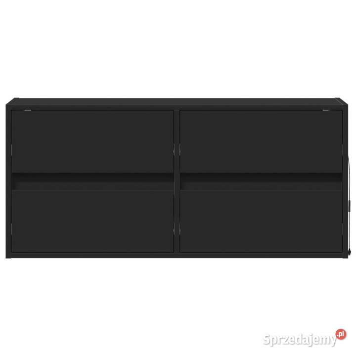 Ścienna szafka TV z LED czarna 100x31x45 mazowieckie Warszawa