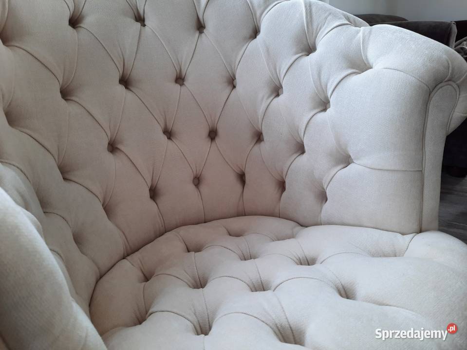 Elegancki pikowany fotel Chesterfield wielkopolskie Poznań sprzedam