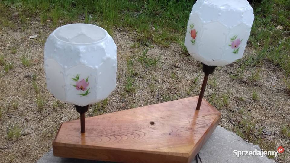 Retro lampka nocna samorobka klosze z lat 60 Lubań