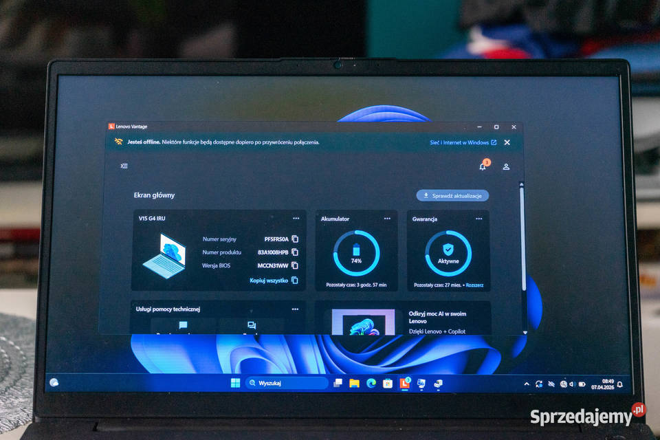 Lenovo V15 G4 i5 13420H na gwarancji M2 512 GB Poznań