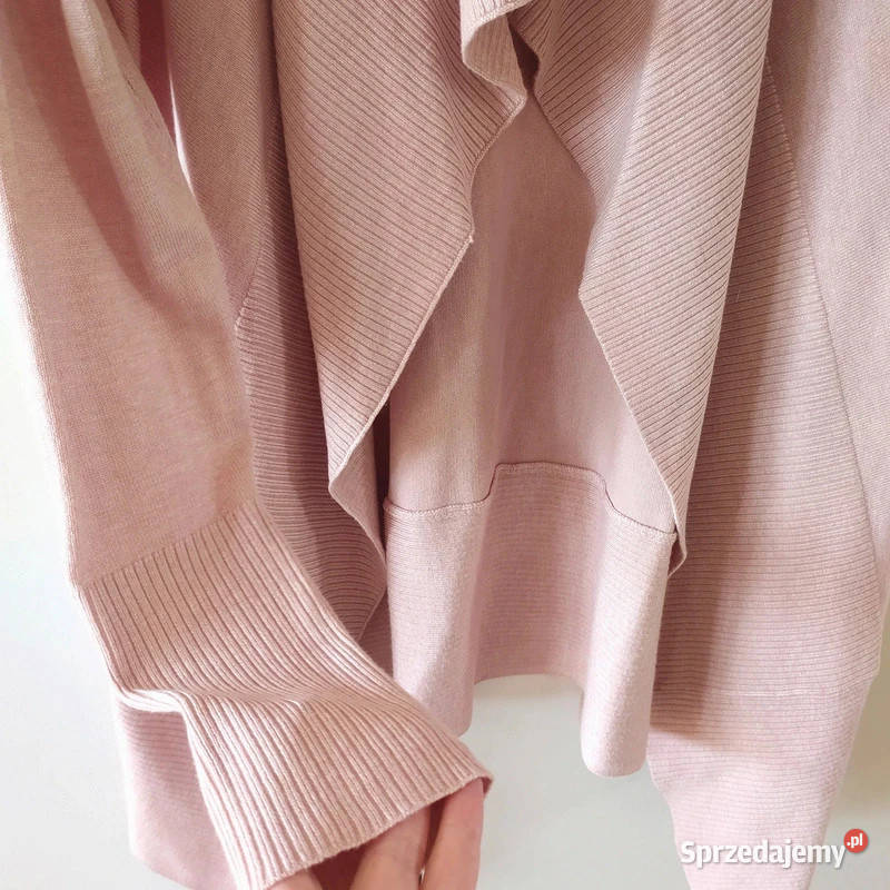 Sweter długi kardigan 36 S pudrowy róż Reserved sprzedam