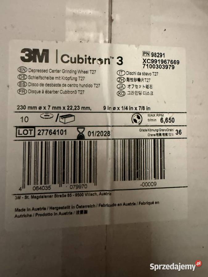 Tarcza do szlifowania 3M Cubitron3 230x7 Katowice