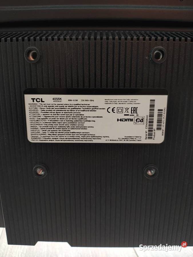 Telewizor TCL 40S5K 40 QLED Android TV wielkopolskie Swarzędz