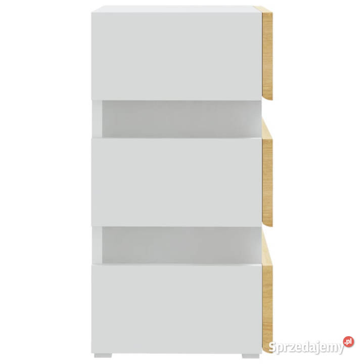 Szafka nocna z LED biel i dąb sonoma 45x35x67 Warszawa