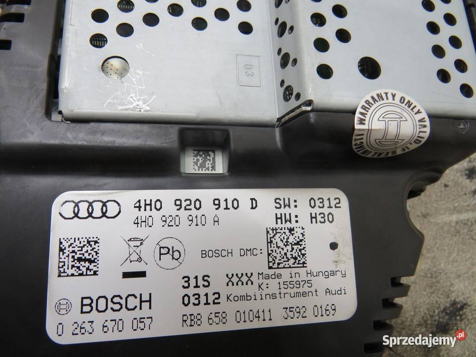 ZEGARY AUDI A8 D4 4H0920910D