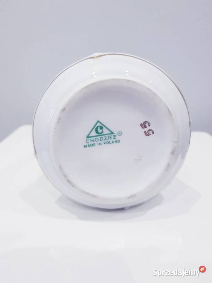 Logowany wazonik z porcelany Chodzież Dąbrowa Górnicza