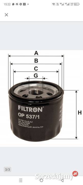 FILTRON OP 5371FILTR OLEJU FIAT LANCIA ALFA Katowice