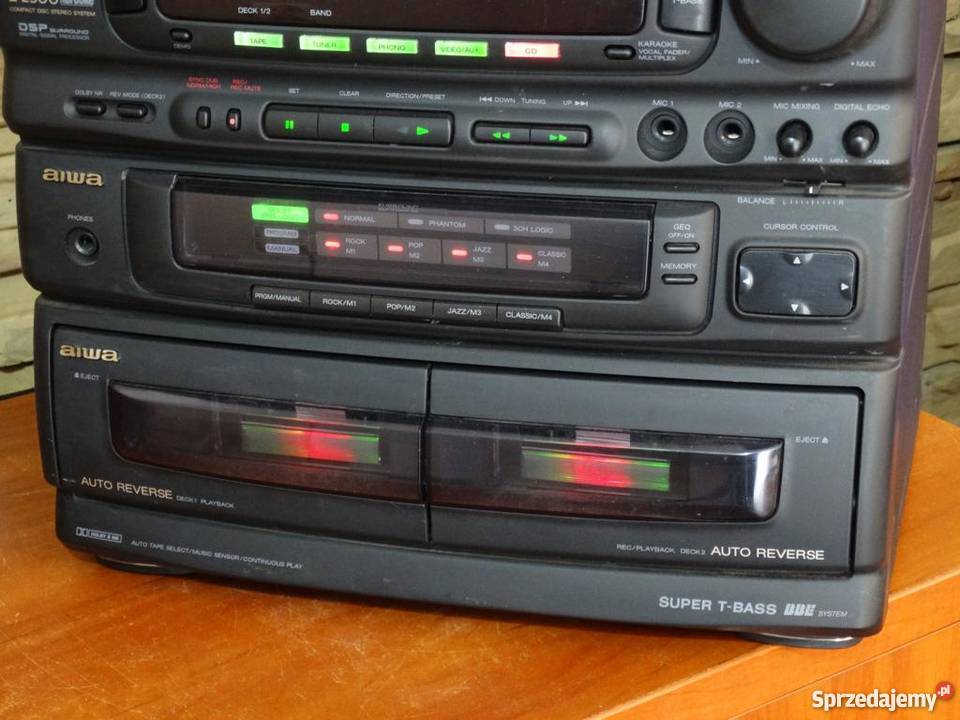 Wieża Aiwa mocna 350 wat i sprawna korektor