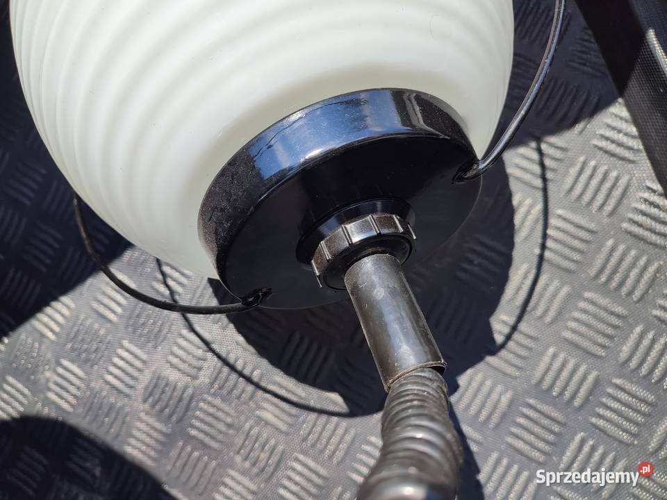 Lampa sufitowa wisząca kula biała PRL Czernica