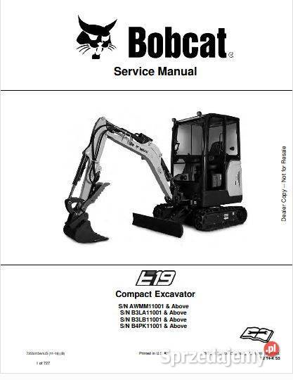 Bocat E26 E19 koparka instrukcja naprawy Kielce