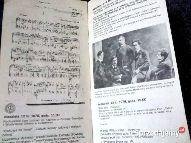 Programy teatralne i muzyczne lata 50te Zakopane