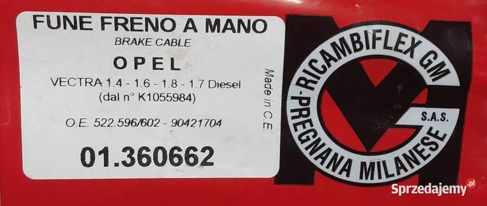 LINKA HAMULCA RĘCZNEGO PRAWY TYŁ OPEL VECTRA A Mielęcin
