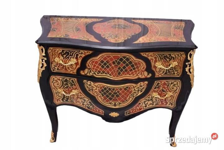 Komoda Szafa Boulle Liczne Zdobienia Drewno Brąz Kraków