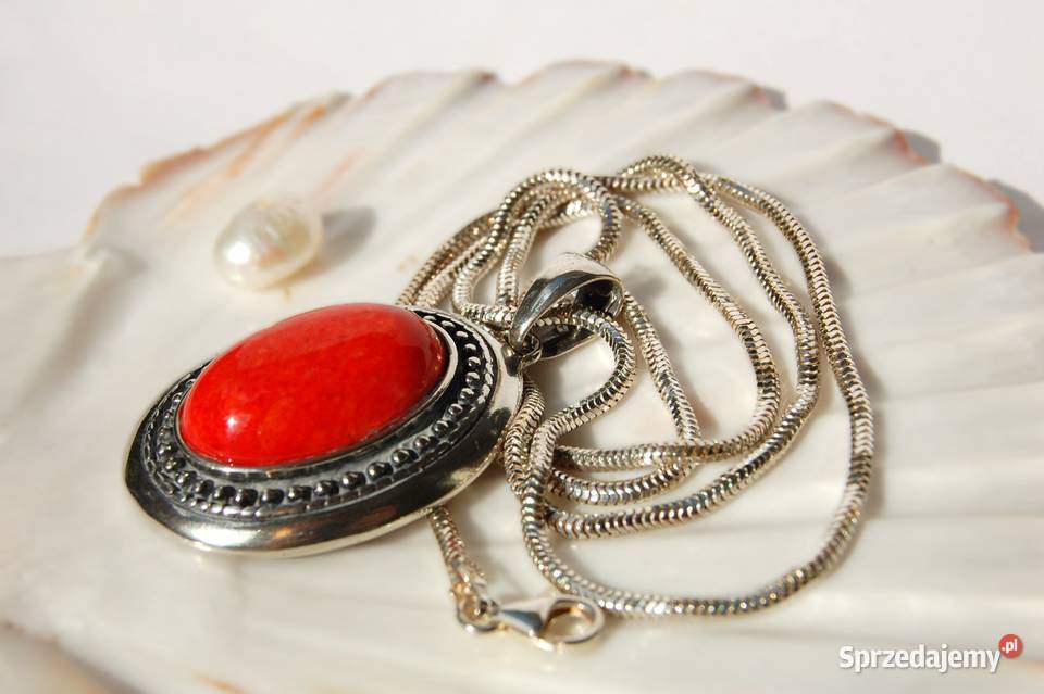 Wisior bransoletka kolczyki nowy komplet koral Lublin