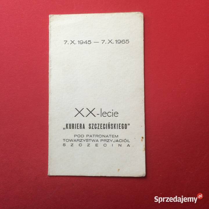 1355 ZaproszenieXX lecie Kuriera Szczecińskiego Antykwariat Szczecin