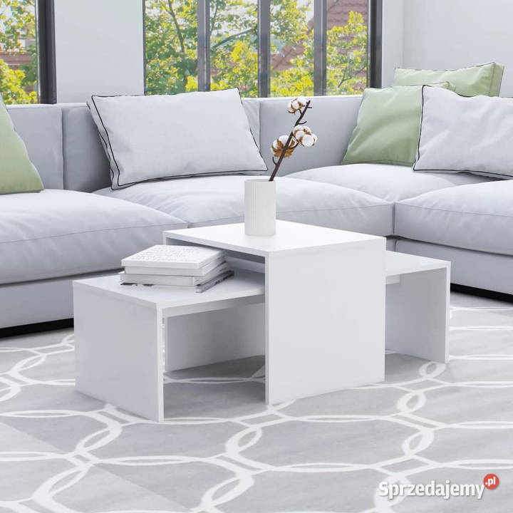 Zestaw stolików kawowych biały 100x48x40 Warszawa