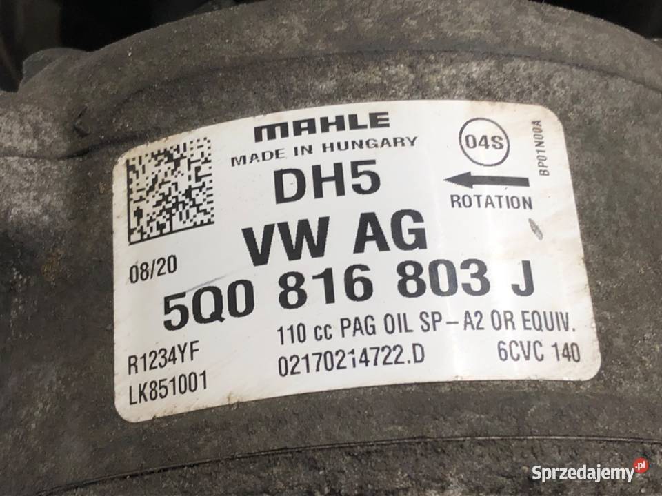 SPRĘŻARKA KLIMATYZACJI VW GOLF VII 5Q0816803J 16