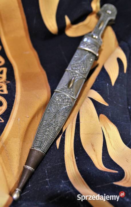 Oryginalny srebrny kindżał kamakaukaski sztylet Militaria podlaskie