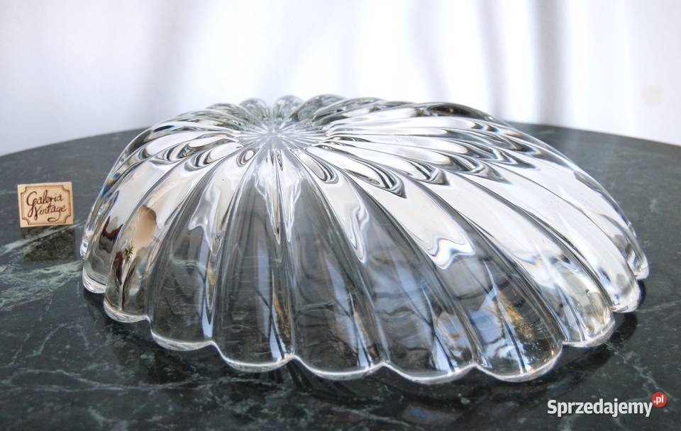 Walther Glas kryształowa patera liść kryształ Patery