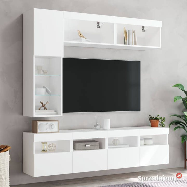 7cz zestaw ściennych szafek TV z oświetleniem Warszawa sprzedam