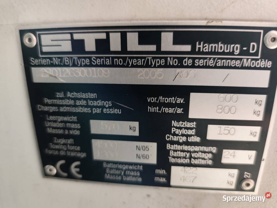 Ciągnik elektryczny STILL R06 podkarpackie Kostarowce sprzedam