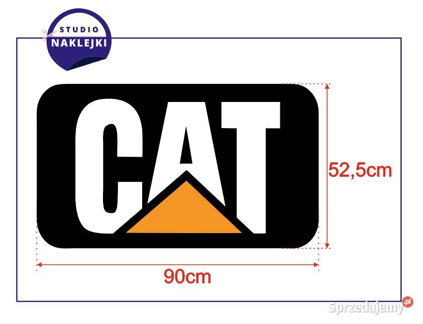Naklejka CAT 90x525 Caterpillar Koparka lubuskie Żary sprzedam