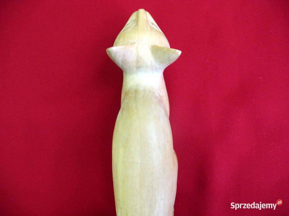 Kot Poważny kotek drewniany figurka z Wiednia beżowy Siedlce