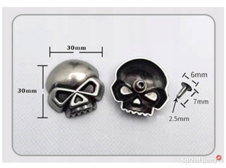 MINI CZASZKA OZDOBA DO PASKA SKÓRY PIÓRNIKA