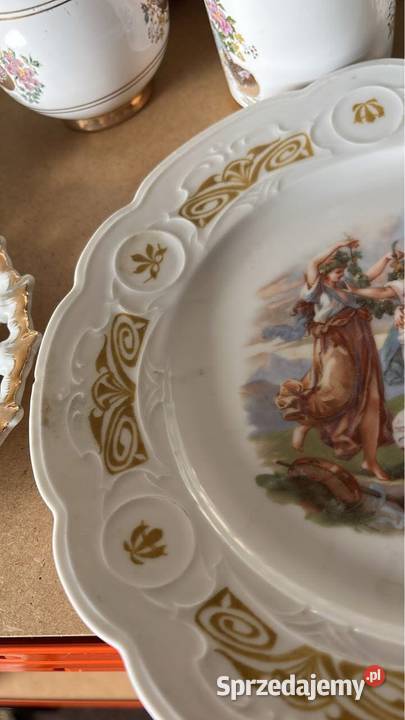 Patera z ręcznie malowaną scenką Nimfy Alegoria Gdańsk