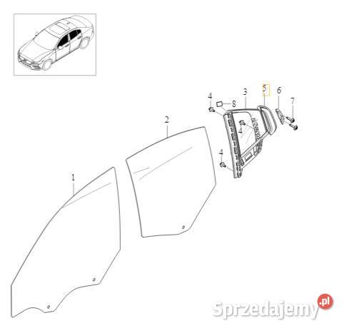 VOLVO S60 III tylna lewa listwa drzwi black OE Bielany Wrocławskie