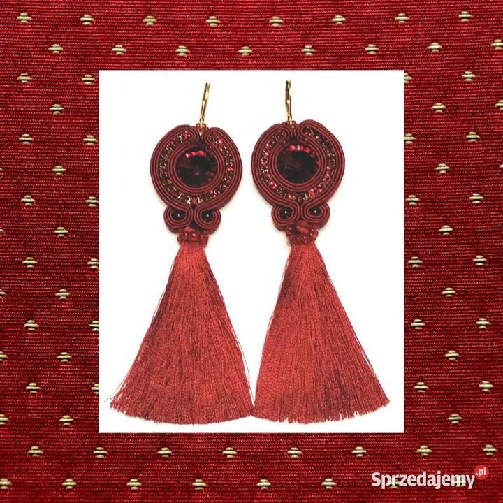 KOLCZYKI WIŚNIOWE Z ROVOLI I TAŚMĄ CYRKONIOWĄ Kolczyki