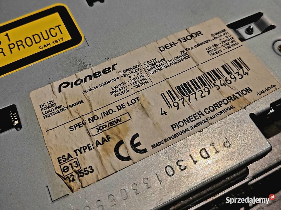 Radio samochodowe Pioneer DEH1300R kujawsko-pomorskie Toruń