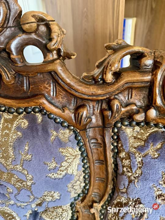 Luksusowy komplet mebli Ludwik rokoko sofa 2