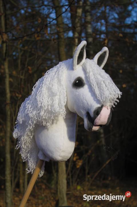 Hobby horse siwy biały konik na patyku zabawka Lublin