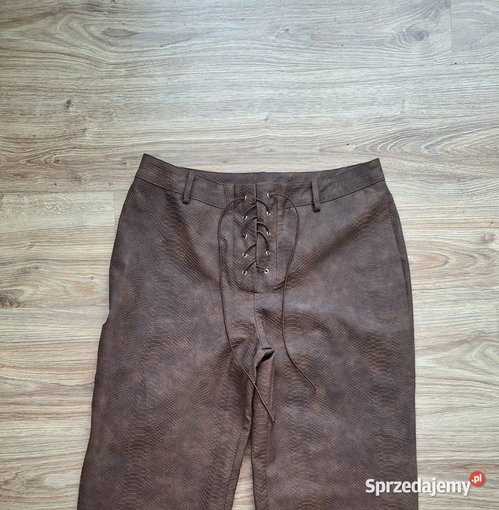 Piękne brązowe szerokie spodnie wężowe 42 Kraków