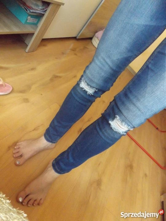Spodnie Jeansy Rurki Nowe Sinsay XS34 Dziury Bershka śląskie Tarnowskie Góry