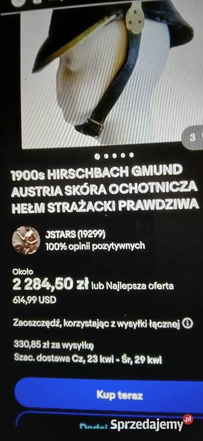 Zabytkowy hełm strażacki Antykwariat Kraków